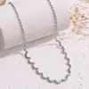 Colar de Lua com Diamantes Inteiros em Forma de Onda para Mulheres, Estilo de Luxo Leve e de Alta Qualidade, Corrente para Clavícula, Joias do Oriente Médio Mais Vendidas Transfronteiriças