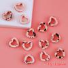 Cuentas de cerámica huecas de 13x15 mm con forma de amor, cuentas sueltas con forma de gradiente floreciente, accesorios de joyería para pulseras hechas a mano DIY