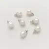 Perlas de Agua Dulce Naturales Chapadas en Oro de 18 Quilates, Cuentas Blancas en Forma de Botón, Colgantes para Manualidades Hechas a Mano con Cuentas en Forma de Gota Pequeña