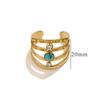 Anel Boho de Aço Inoxidável Transfronteiriço com Pedra Natural Anel Ajustável Feminino Moda Ins Vintage
