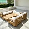 Muebles de teca personalizados para exteriores para patio, jardín, terraza, sofá exterior impermeable, sofá de jardín de exportación de comercio exterior