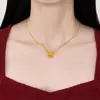 Collar Flor de Durazno 2025 Nueva Moda Diseño Hueco Temperamento de Nicho Más Fácil de Combinar Cadena para Clavícula como Regalo para Mejor Amiga