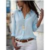 Camisa de Chifón de Manga Larga con Botones y Escote en V Profundo para Mujer de Ebay Amazon