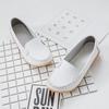Sapatos Casuais para Mãe de Primavera, Verão e Outono, Sapatos Individuais para Meia-Idade e Idosos, Sapatos Brancos, Sapatos Planos de Couro de Vaca para Mulheres, Sapatos Planos com Salto Baixo, Sapatos de Enfermeira com Solado, Doudou