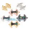 Accesorios para joyería DIY mitad plata 925 oro microincrustación concha de abulón Conector de corazón de manzana y durazno