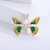 Broche de borboleta vermelha com pingente de óleo e strass, estilo europeu e americano, best-seller, simples, moderno, corsage de inseto, pin de acessórios para roupas