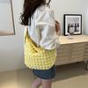 Bolsa feminina grande capacidade Puff Underarm 2024 Bolsa transversal grande capacidade Nova bolsa de pano para axila Bolsa de ombro plissada casual