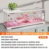 Aquário Pequeno para Sala de Estar, Aquário com Paisagem de Flor de Cerejeira, Aquário Ecológico Completo para Mesa, Aquário para Tartaruga de Escritório com Tampa