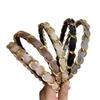 Diadema de Aleación Tejida con Cadena Estilo Coreano Calada con Borde Fino Textura de Haz de Cabello Grotto Sencilla Accesorios para el Cabello para Mujer
