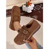 Mocasines retro populares para mujer que aumentan la altura, nuevo modelo 2026, zapatos de cuero tipo slip-on de suela blanda de estilo británico para otoño para mujer