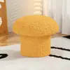 Banqueta para Trocar Sapatos Estilo Creme, Banqueta Fofa de Cogumelo, Mesa de Centro para Sala de Estar, Banqueta Baixa, Banqueta para Sofá, Banqueta Redonda para Quarto, Banqueta Pequena Doméstica