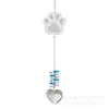Pingente Apanhador de Sol em Forma de Patinha de Gato e Patinha de Cachorro Cristalino Pingente de Coração DIY Suprimento Transfronteiriço Amazon para Cachorro Comemorativo