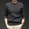 Suéter de Punto Puyuan para Hombre para Otoño e Invierno, Cuello Semi Alto, Patrón Jacquard, Engrosado, Versátil, Camiseta Base de Punto Suave para Hombres de Mediana Edad