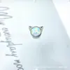 Pendientes de Aleación de Titanio ASTM F-136 Cabeza de Gato Pequeño Diablo Ópalo G23 Titanio Ópalo Piercing Labial Piercing Lengua Joyería para Orejas