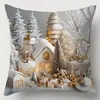 Suministradas directamente por el fabricante, fundas de almohada decorativas navideñas hechas a medida, producto popular transfronterizo, cojines decorativos transpirables y cómodos para la sala de estar