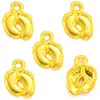 Accesorios para joyería de aleación retro DIY colgante de piecitos plateados antiguos colgante colgante 14 * 10MM I1110