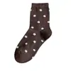 Calcetines de Lunares para Mujer, Calcetines de Media Pantorrilla para Otoño, Algodón Puro, Antibacterianos, Estilo Japonés Moderno, Versátiles para Primavera y Otoño, Calcetines Arrugados, Calcetines de Algodón