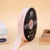 Fita de Cetim Rosqueada com Estampa Dourada, Fita para Embalagem de Flores, Fita com Estampa "O Amor é Eterno", Fita para Embalagem de Presentes e Bolos, Fita para Buquês de Flores