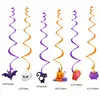 Nuevos Banners de Decoración para Fiesta de Halloween, Adornos Colgantes Espirales, Toppers para Pasteles de Halloween, Arreglos de Escena