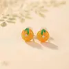 Pendientes de Cera de Abeja Chapados en Oro de Plata de Ley S925 Yiluyin, Nuevo Estilo Chino Geométricos Redondos Esmaltados con Hoja de Bambú Pendientes Elegantes Versátiles