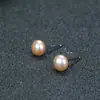 Brincos de Pérola de Água Doce Naturais Joias Agulha de Prata S925 Piercing na Orelha Simples Leve Luxo Estilo Nicho Brincos Versáteis