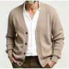 Outono Inverno 2026 Novo Cardigan Masculino Casual de Negócios Tricô Solto Manga Longa Casaco Suéter de Botão Único