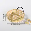 Plato Refrescante de Bambú Cesta Pequeña de Bambú Recogedor Shau Kei Mini Cesta de Bambú Frutas Secas Mesa de Comedor Plato de Frutas Suministros de Hotel