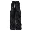 Nova Coleção Primavera 2025 Estilo Americano Street Style Calça Cargo de Algodão Lavado Sujo com Estampa de Garça Masculina Fina para Primavera e Outono Casual