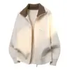 Otoño Invierno 2026 Nuevo Suéter Cardigan de Punto con Bloques de Color y Solapa para Hombre Talla Grande Moda Casual para Hombre