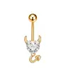 Hot-Selling de Aliexpress Moda Europea y Americana Perforación Corazón Pequeño Diablo Botón de Ombligo Joyería para Piercing Corporal para Mujeres