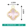 Versión Coreana Transfronteriza Coloridos Accesorios de Aleación para Colgar Doblemente Trébol de Cuatro Hojas Colgante DIY Pendientes Pulsera Tejido a Mano Colgante Pequeño
