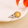 Yuebao Joyería Ámbar Plata de Ley S925 Rama Hoja Vid Diseño Ovalado Anillo de Plata Venta Directa de Fábrica
