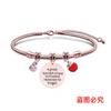 Pulsera Europea y Americana Transfronteriza Acero Inoxidable Pulsera Hueso de Serpiente Día del Maestro Manzana Roja Conmemorativa Regalo Festivo Pulsera Grabable