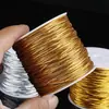 Corda elástica dourada de barril direto da fábrica, corda elástica com núcleo de fio dourado e prateado, etiqueta elástica enrolada, elástico, corda elástica de boi