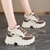 Zapatos de Padre Gruesos para Mujer, Aumentan 6cm de Altura, Zapatos Casuales Versátiles para Personas Bajitas, Tenis de Cuña Populares