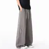 Pantalones de Trabajo Rectos Plisados Lavados de Marca Nueva de Moda Estilo Americano para Hombre, Pantalones Casuales Anchos de Pierna Ancha High-Street Vintage