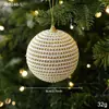 Nuevos adornos de bola de espuma con patrón de ola de perlas brillantes temática navideña para crear una atmósfera festiva y decorar fiestas