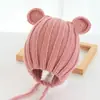Gorro Infantil Otoño e Invierno Hecho a Mano Lindo Dibujo Animado Orejas de Rana Gorro de Lana Cálido Tejido