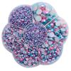 3000 acessórios de pérola artificial multicoloridos de sereia em ABS semi-redondos de vários tamanhos com fundo plano para nail art, acessórios de cabelo, roupas DIY em caixa