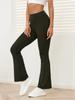 Popular bolso cor sólida elástico quadril levantamento esportes nude yoga leggings calças femininas de secagem rápida