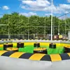 Circuito de Obstáculos Familiar ao Ar Livre, Atividades Esportivas Divertidas, Parque de Diversões Infantil, Escorregador Inflável, Touro Mecânico, Máquina Giratória
