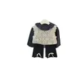 Ropa Coreana para Niñas Conjunto de Primavera y Otoño 2025 Nuevo Ropa de Otoño para Niñas Versátil Popular Conjunto de Tres Piezas Moderno