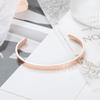 Pulsera Ajustable de Acero Inoxidable en Forma de C con Patrón de Ritmo Ins Europeo y Americano, Pulsera Abierta Personalizada con Patrón de Piel de Serpiente de Acero de Titanio para Mujer