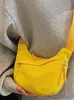Bolso Cruzado Grande de Estilo Japonés Simple para Mujer 2025 Verano Nuevo Estudiante Bolso Pequeño de Hombro Tela Bolso Dumpling para Mujer