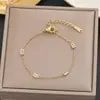 Pulseira Jin Huibai Europeia e Americana Cor Dourada 18k Aço Titânio Sem Níquel Feminina Simples Versátil Ins Moda Personalizada Joia de Mão