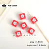 Cuadrado Acrílico Manzana Puntos Lunares Cuadros Flor Pequeña Dibujo Animado Hecho a Mano DIY Cadena para Teléfono Bolsita Colgante Accesorios Cuentas