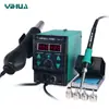 Venta al por mayor de fábrica YIHUA soldador regulable en temperatura estación de soldadura estación de soldadura de temperatura constante Yihua pantalla digital estación de soldadura pistola de aire caliente dos en uno