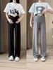 Pantalones de maternidad adelgazantes para primavera, pantalones de cintura alta para soporte de barriga en tallas grandes para mujeres de talla grande, cómodos de llevar, leggings de maternidad versátiles