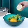Plato de Fruta de Plástico Transparente Engrosado Cocina Sala de Estar Producción Suave Fácil de Limpiar Plato de Fruta Base Plana Cesta de Fruta