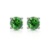 Brincos de Prata S925 Banhada com Diamante Imitação Moissanite de 0,5 Quilate Colorido com Quatro Garras Venda Quente Transfronteiriça Brincos de Luxo Acessíveis